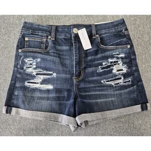 American Eagle Next Level Stretch Hi-Rise Shortie Shorts Sz 14 Cuffed Distressed